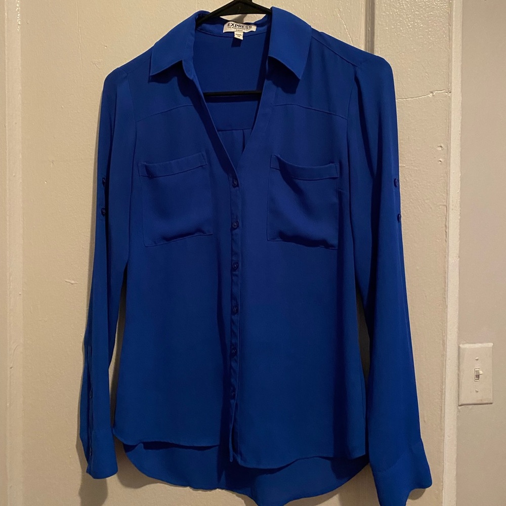 Cobalt blue express dress shirt